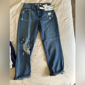 Ripped Straight Leg Jeans